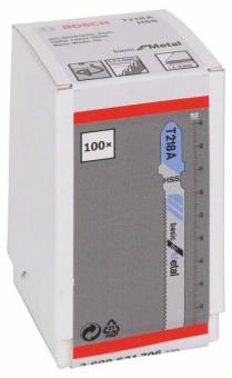 2608631706 Пильное полотно БОШ/Bosch Basic for Metal / пилка для лобзика по металлу криволинейный пропил (T 218 A) упаковка 100 шт